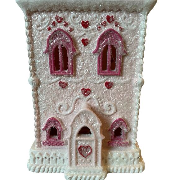 Cupcakes & Cashmere Pink LED Gingerbread House 14in Valentines Day Decor New - Picture 12 of 16